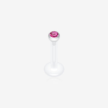 Bio-Flex Gem Ball Push-Fit Labret-Fuchsia